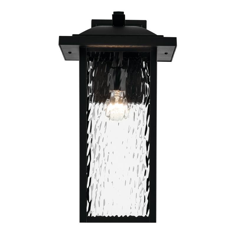 Kichler Lighting Capanna 1-Light Extra-Large Wall Light with Clear Water Glass in Textured Black
