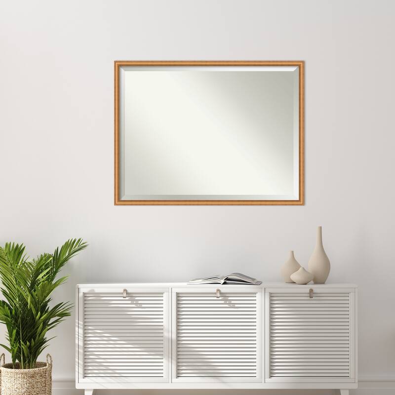 Salon Scoop Beveled Wood Framed Wall Mirror