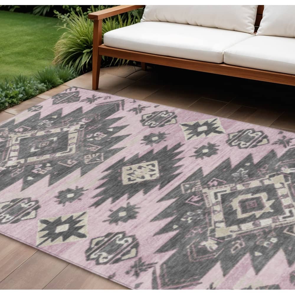 HomeRoots Tribal Transitional Rectangle Outdoor Rug