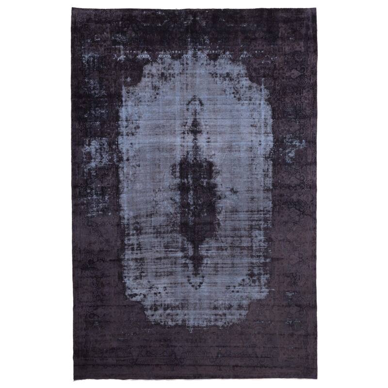 ECARPETGALLERY Hand-knotted Color Transition Black, Light Grey Wool Rug - 9'6 x 14'3