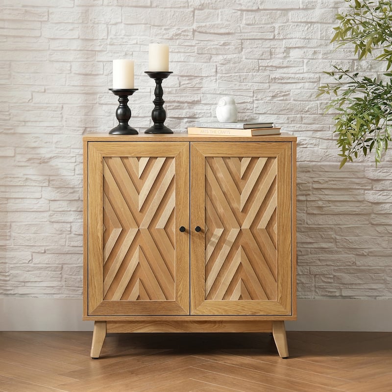 Joseph Midcentury 30"Tall 2 Door Accent Cabinet by HULALA HOME
