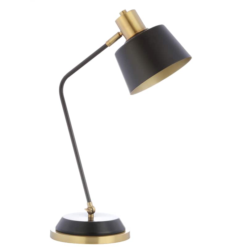 Barnes 23" Metal LED Task Lamp, Black/Brass Gold by JONATHAN Y
