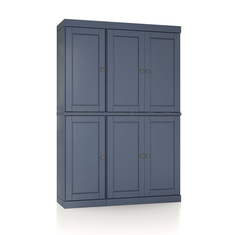 Palace Imports 100% Solid Wood Pantry Cabinet, Raised Panel Doors, 2 Drawers, Adjustable Shelves, 48.5" Wide, 71.5" Tall
