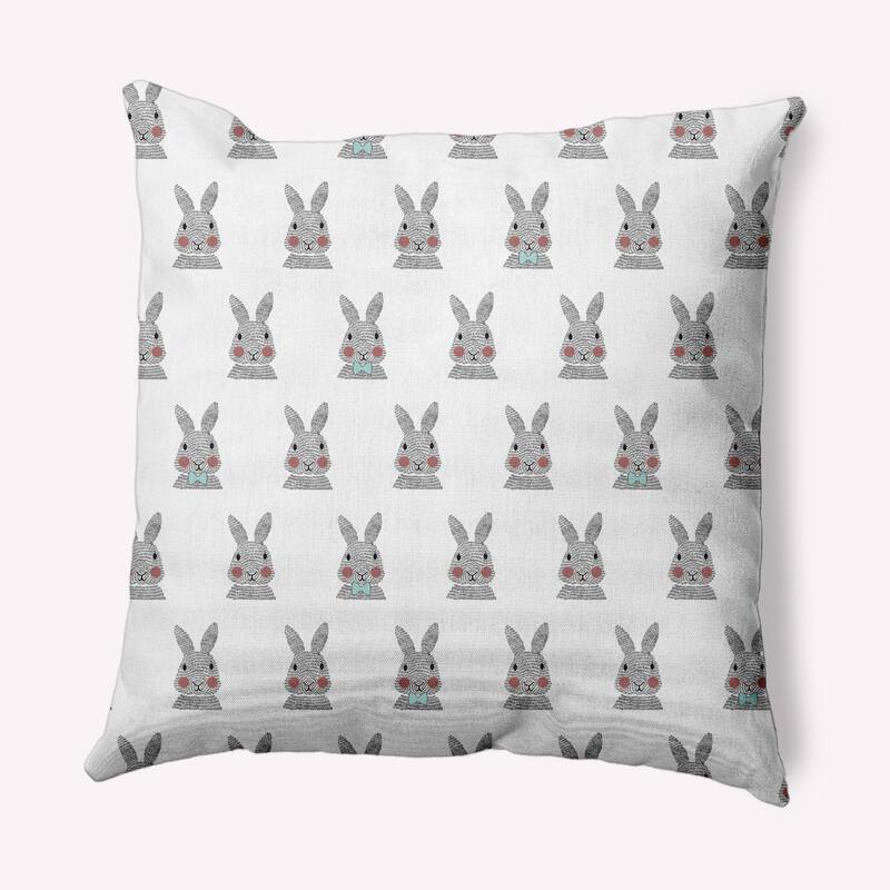 Bunny Fluffle Easter Decorative Throw Pillow - 16" x 16" - Wave Top Blue