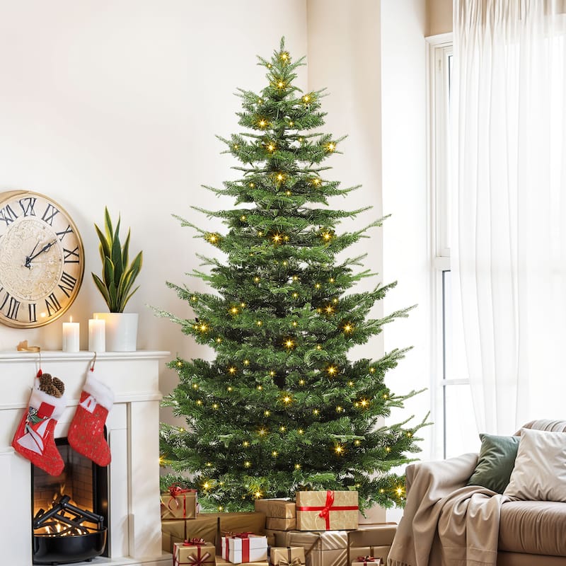 Elegant Pre-Lit Artificial Christmas Tree Collection , Multiple Styles with Remote Control & Snow Flocking