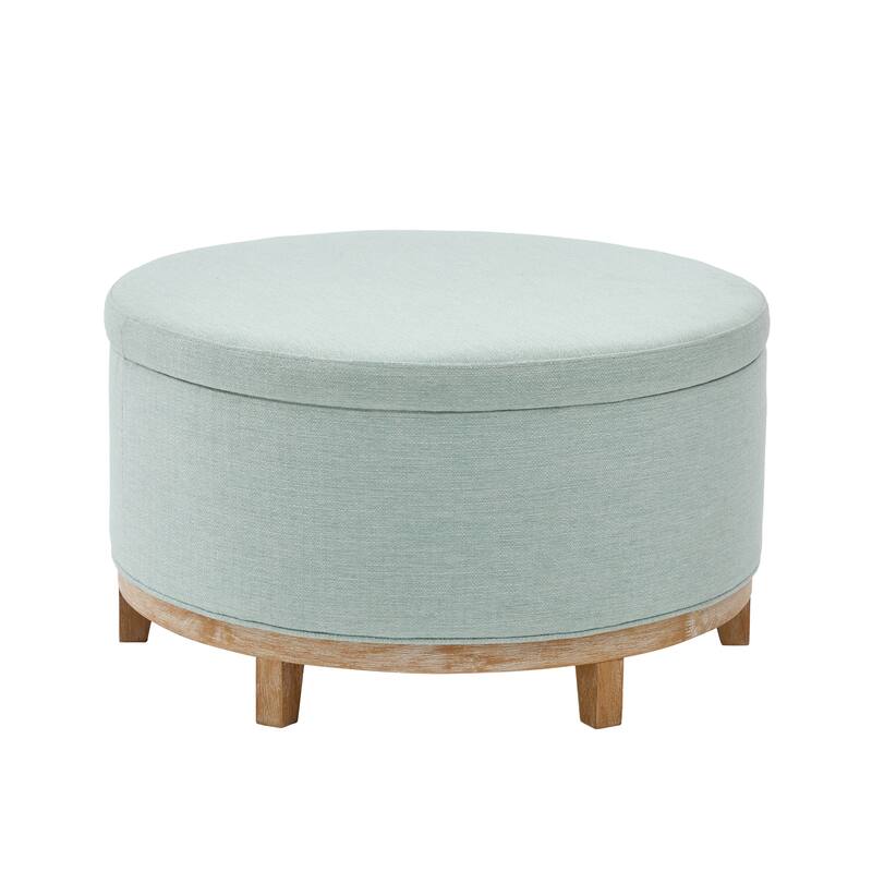 Christopher Knight Home - Modern Fabric Storage Ottoman with Wooden Legs