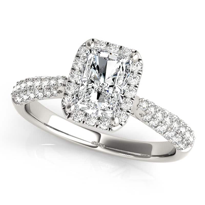 Auriya 14k White Gold Lab Grown Emerald Diamond Halo Engagement Ring 0.50 to 5.00 ct. tw. (F-G VS) - 1.00 ct. center - 7