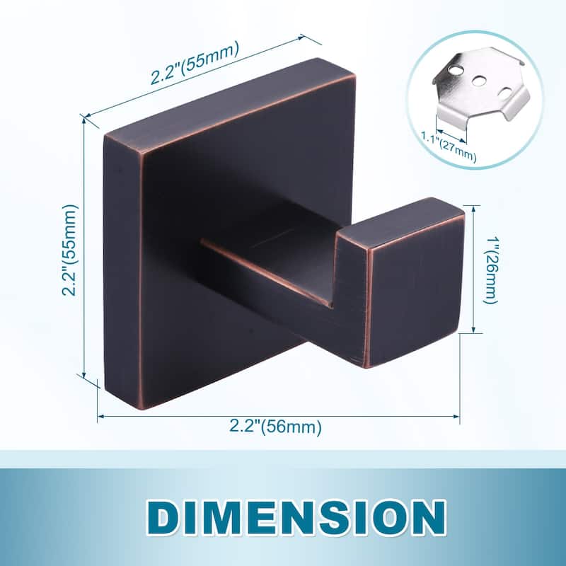 WOWOW J-Hook Wall Mount Robe/Towel Hook 6PCS