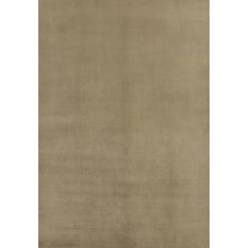 Vegetable Dye Solid Gabbeh Modern Area Rug Handmade Wool Carpet - 13' 1'' X 9' 11''