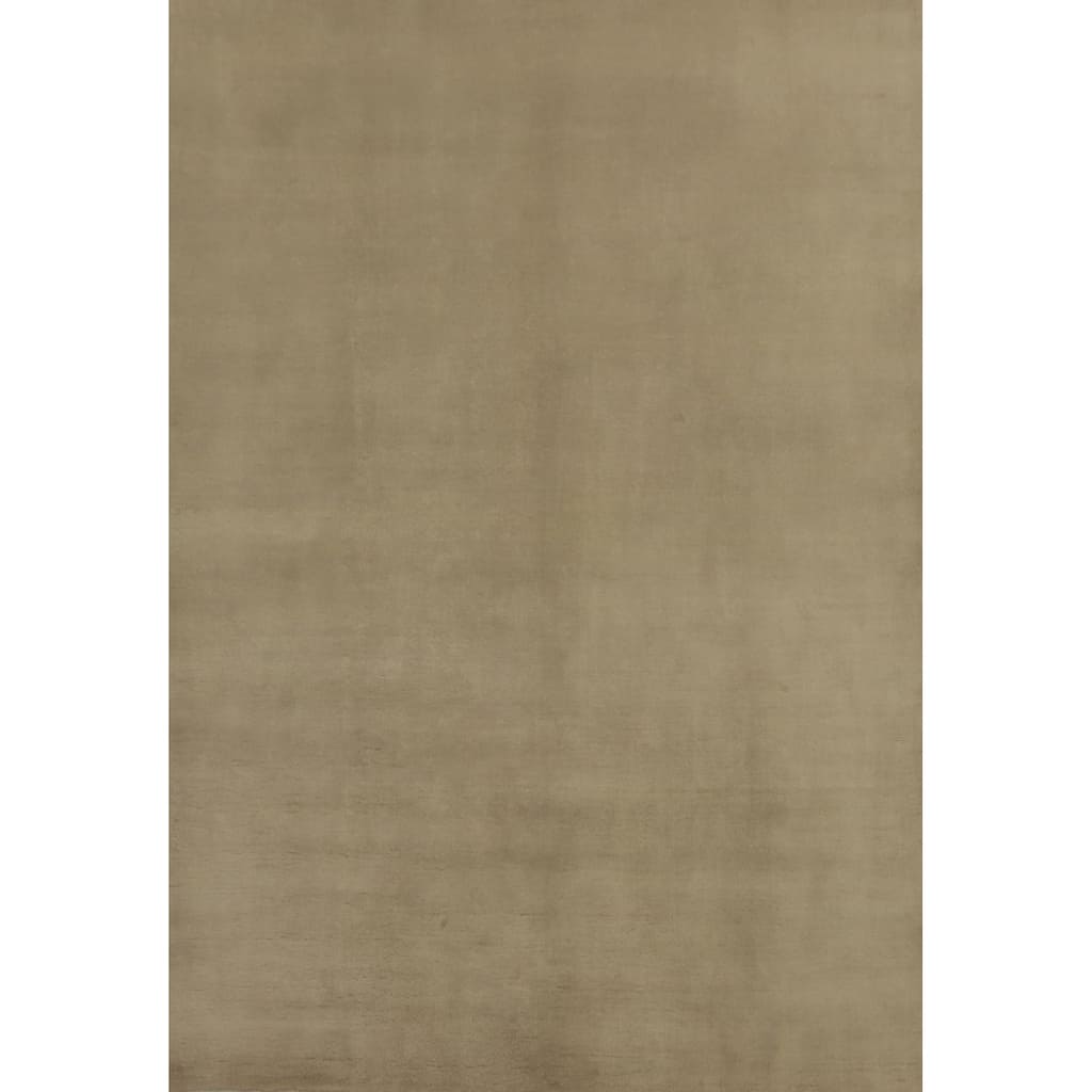 Vegetable Dye Solid Gabbeh Modern Area Rug Handmade Wool Carpet - 13' 1'' X 9' 11''