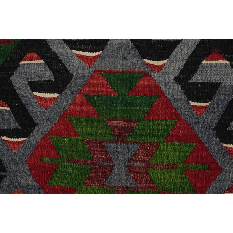 Hand Woven Oriental 100% Wool Carpet Southwestern Tribal Multi-Colored Kilim Area Rug - 10' 4'' X 5' 3''