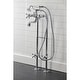 preview thumbnail 5 of 42, Kingston Brass Freestanding Clawfoot Tub Faucet Package with Supply Line in Matte Black