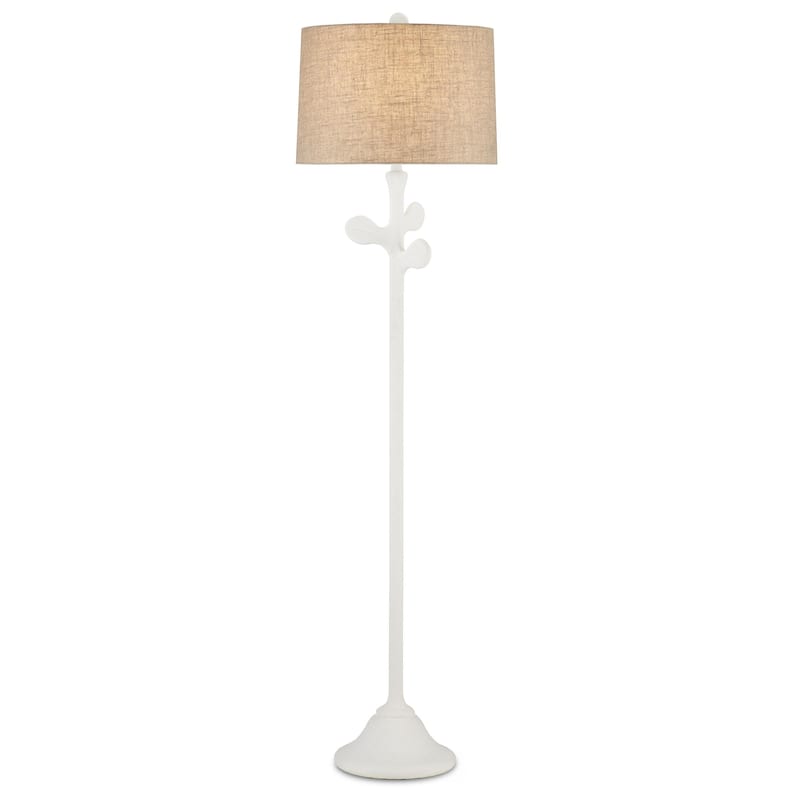 Currey & Company Charny White Floor Lamp - 68"h x 18"dia. - 68"h x 18"dia.