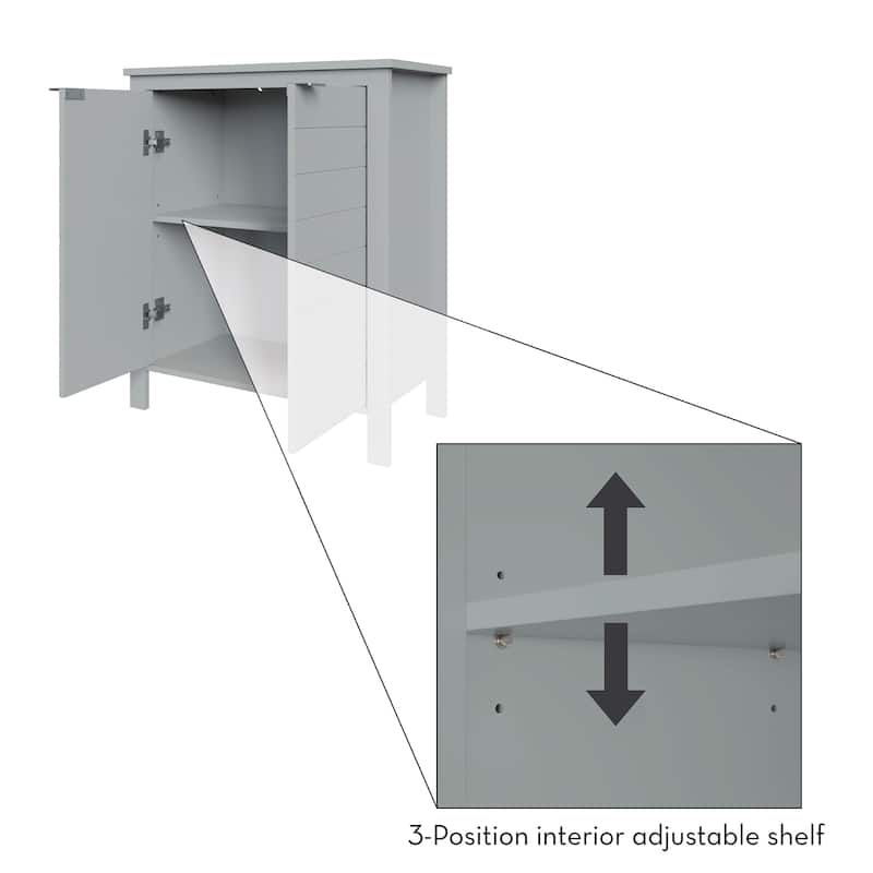 RiverRidge Madison Two-Door Bathroom and Laundry Storage Cabinet with Adjustable Shelf - N/A