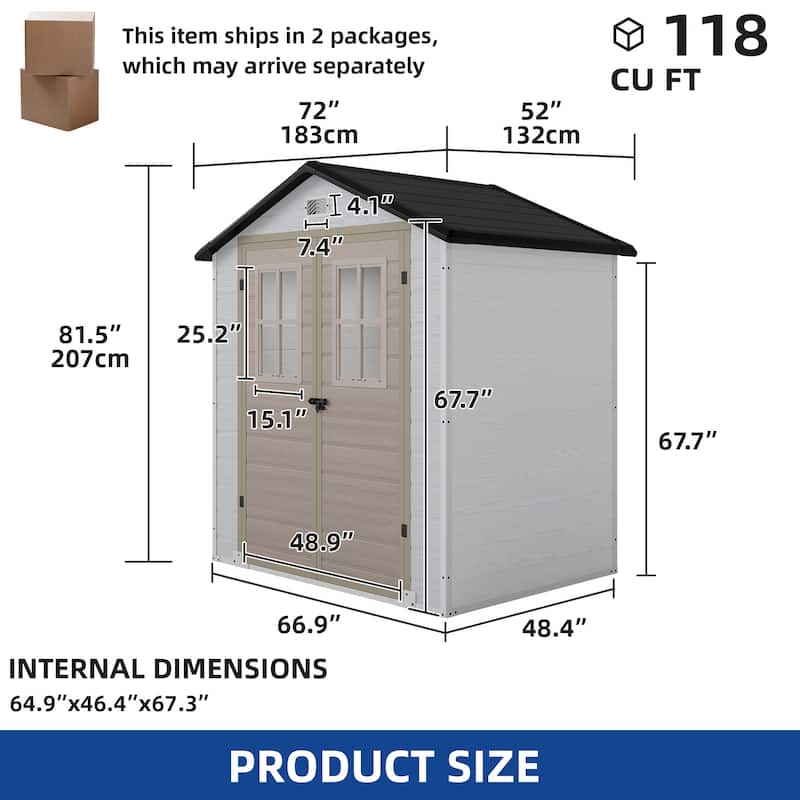 Moasis 6x4.4 Ft Resin Storage Shed