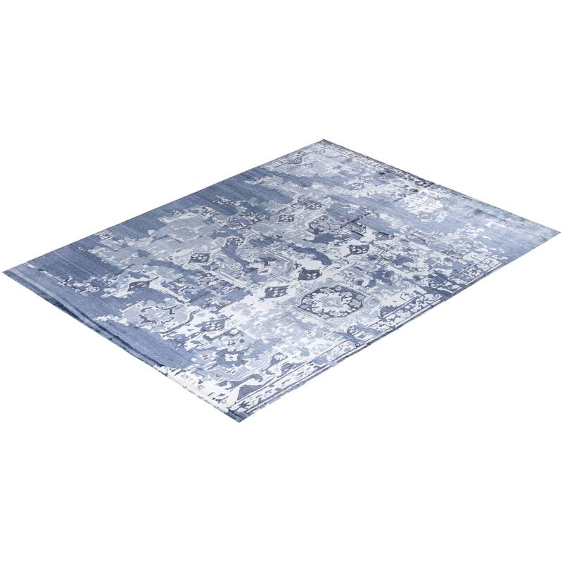 Modern One-of-a-Kind Hand-Knotted Area Rug - Ivory, 9' 3" x 12' 3" - 9' 3" x 12' 3"