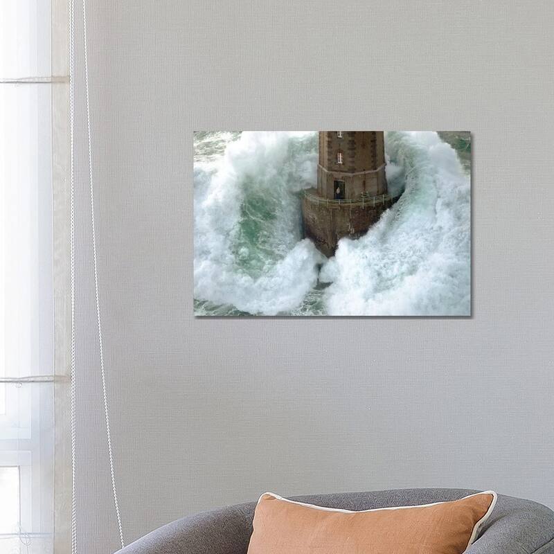 iCanvas "Phares Dans La Tempete - La Jument" by Jean Guichard Canvas Print - 18x26x1.5