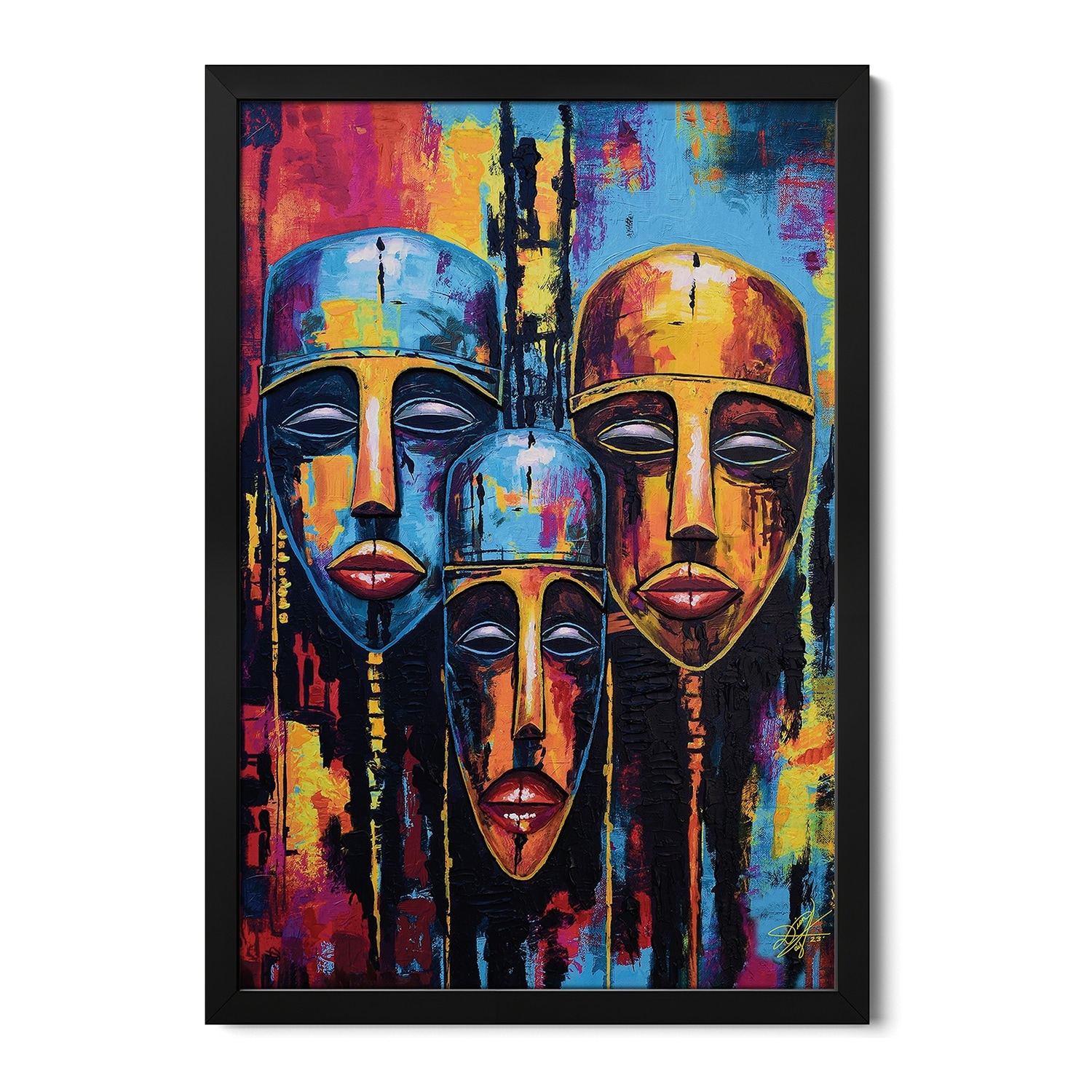 Trio Of Faces Premium Framed Poster by DionJa'y