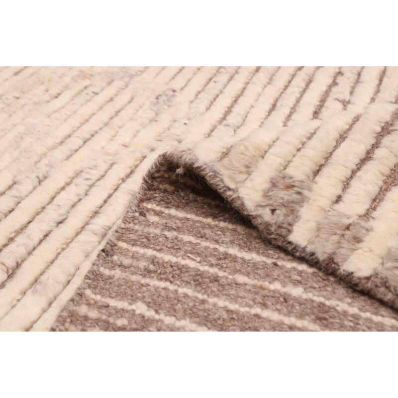 ECARPETGALLERY Hand-knotted Looma Cream Wool Rug - 8'2 x 10'0