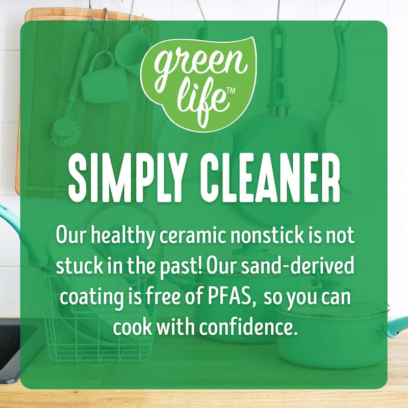 Healthy Ceramic Nonstick 12 Piece Cookware Pots and Pans Set, PFASFree