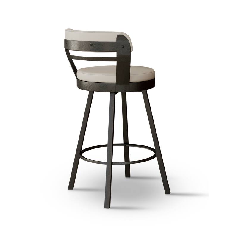 Tempo Furniture Akron Swivel 26" Counterstools/30" Barstools Palladium Gray Powder Coat Finish (Set of 2) by Furnish Theory