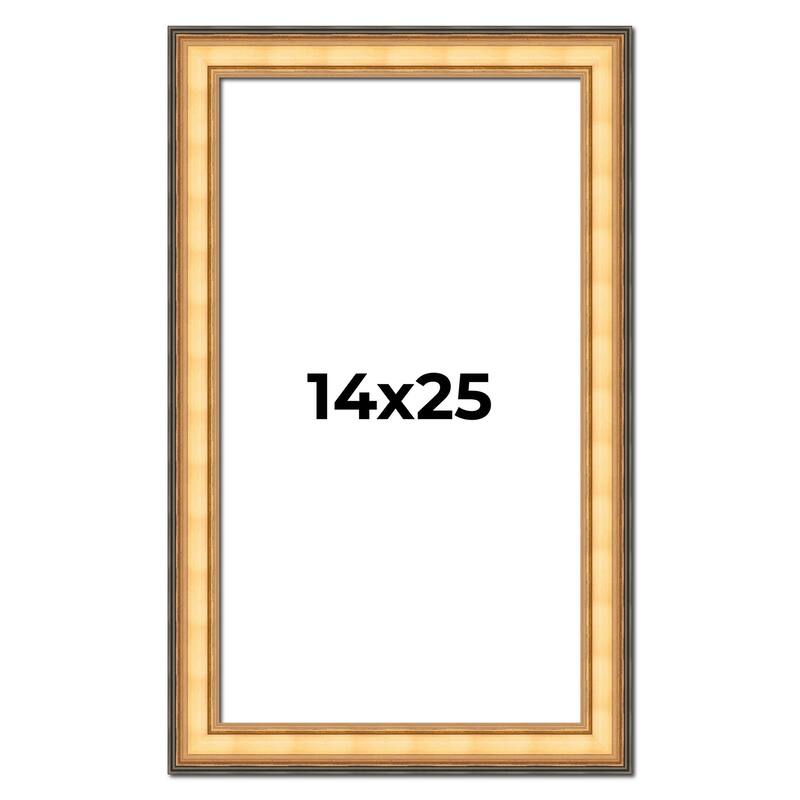14x25 Frame Gold Plein Aire Solid Wood Picture Frame Width 2 Inches |