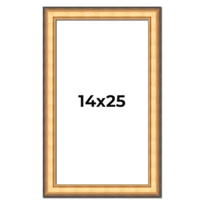14x25 Frame Gold Plein Aire Solid Wood Picture Frame Width 2 Inches |