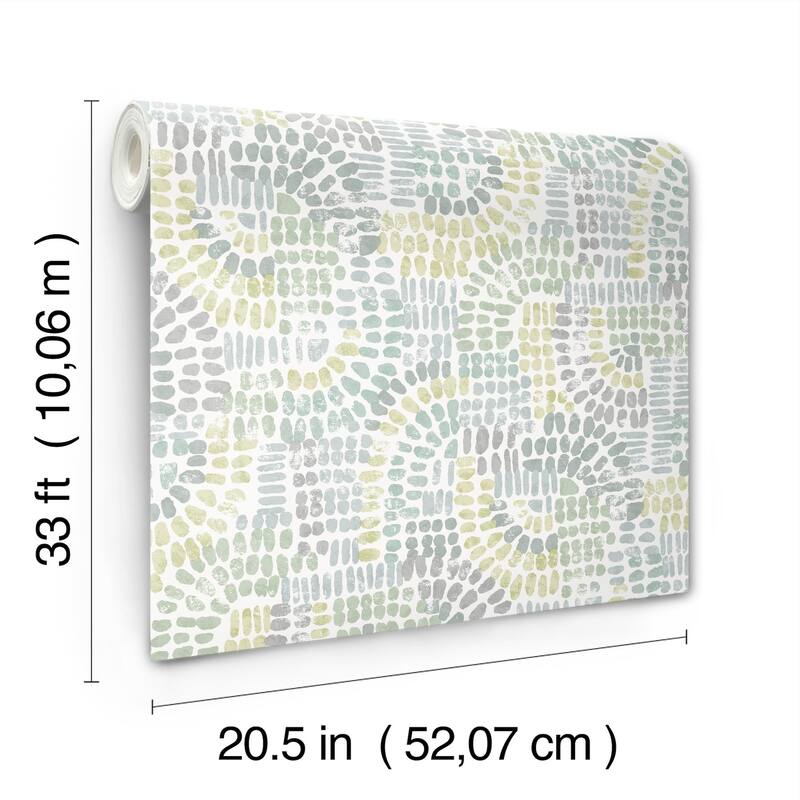 A-Street Prints Wanderer Aquamarine Mosiac Wallpaper