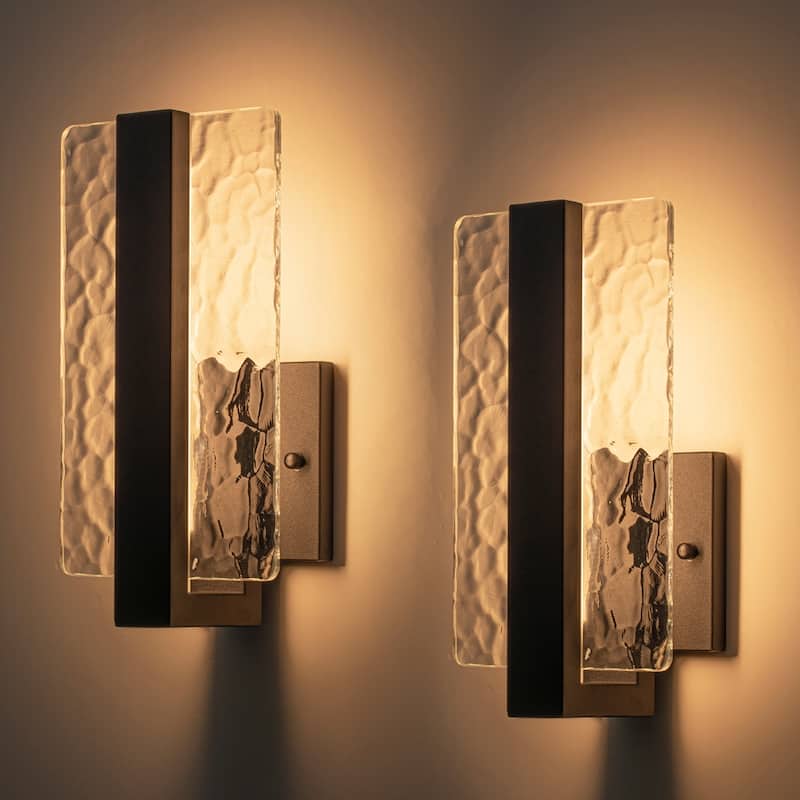 Modern Outdoor LED Wall Lights 2 Packs - 3000K Warm white