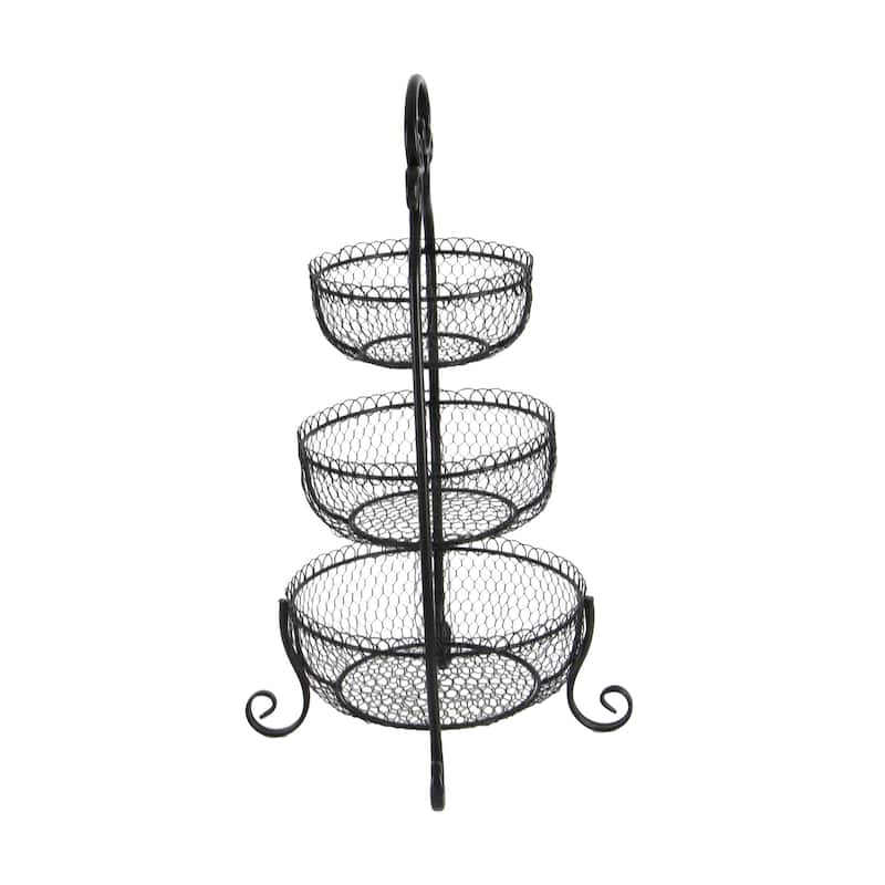 Black Metal Decorative Tiered Server