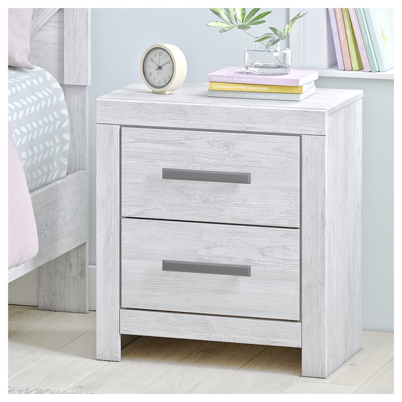 Signature Design by Ashley Cayboni Whitewash Nightstand - 2-drawer - Whitewash