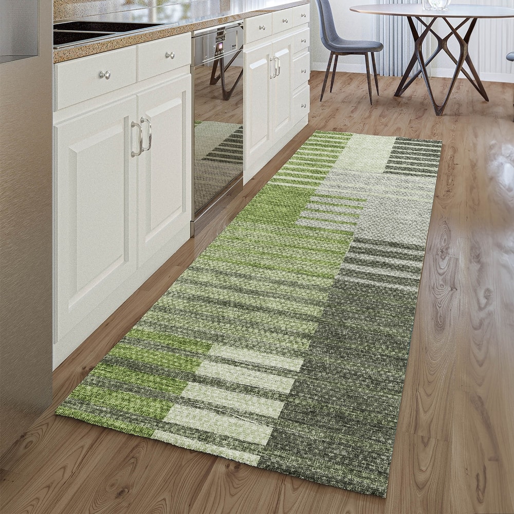 Premium Washable Super Soft Geo Stripe Mayfield Rug