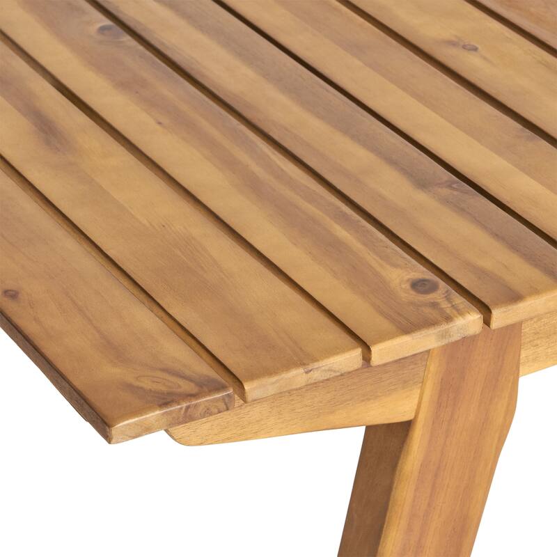 69 Inch Acacia Wood Dining Table Solid Wood Outdoor Weather Resistant