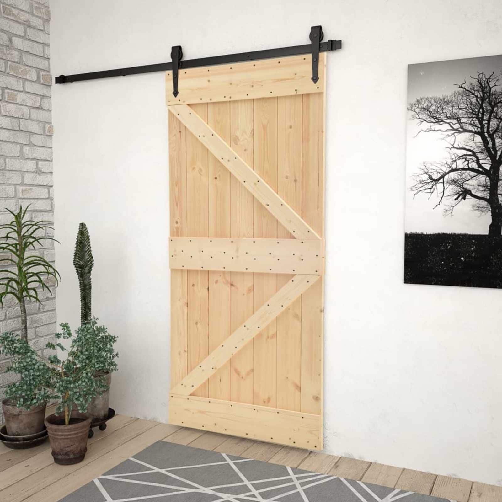 vidaXL Door NARVIK Natural in Solid Pine Wood