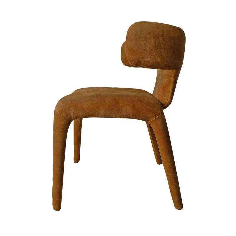 Modrest Saehee Modern Camel Velvet Fabric Dining Chair