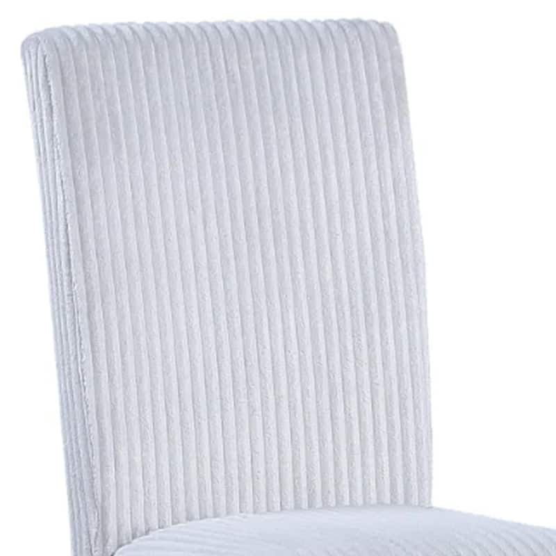 Ticy Dining Chair Set of 2, Light Gray Padded Seat, Black Wood Legs