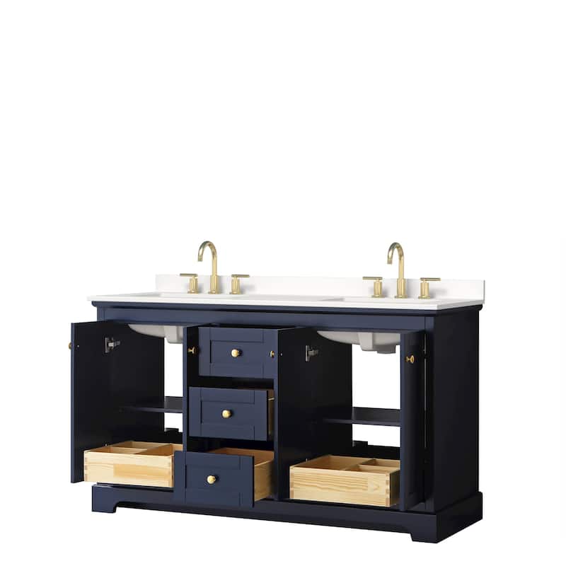 Avery 60-inch Double Vanity, Quartz Top