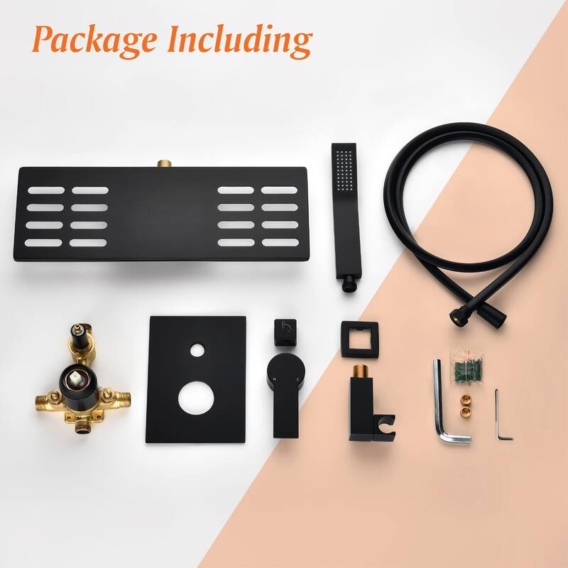 Wall Mount Bathtub Faucet With Handheld Shower Waterfall Tub Faucet Single Handle Tub Filler Set Complete With Rough-In Valve
