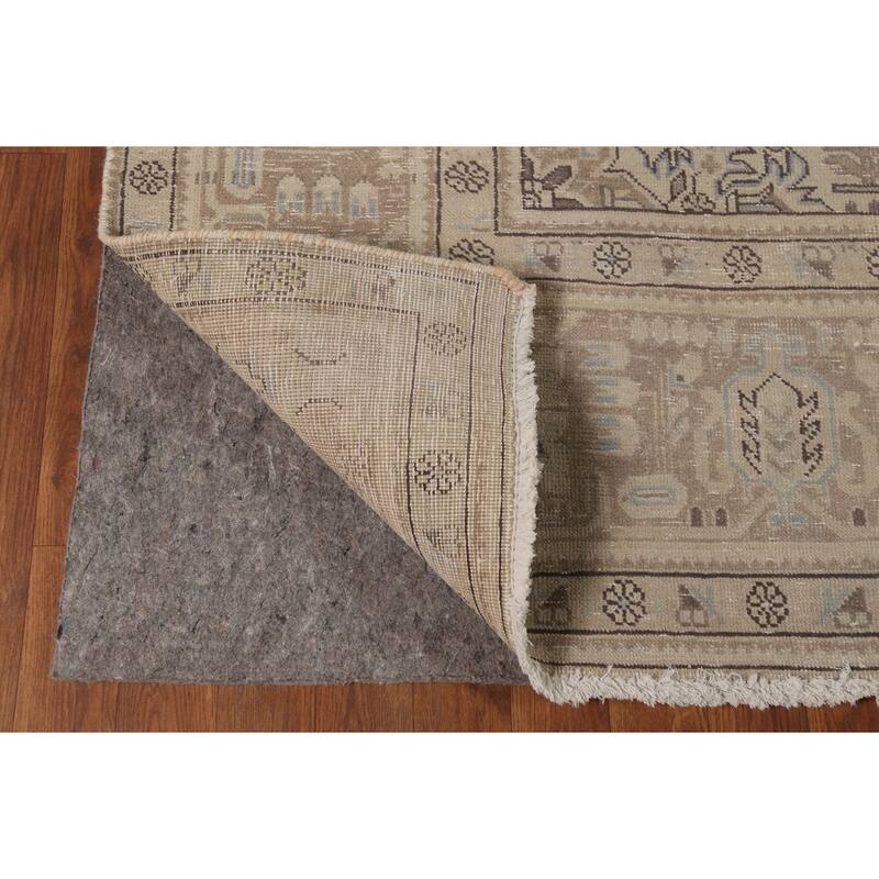 Geometric Tabriz Persian Vintage Area Rug Hand-Knotted Wool Carpet - 8'2"x 11'6"