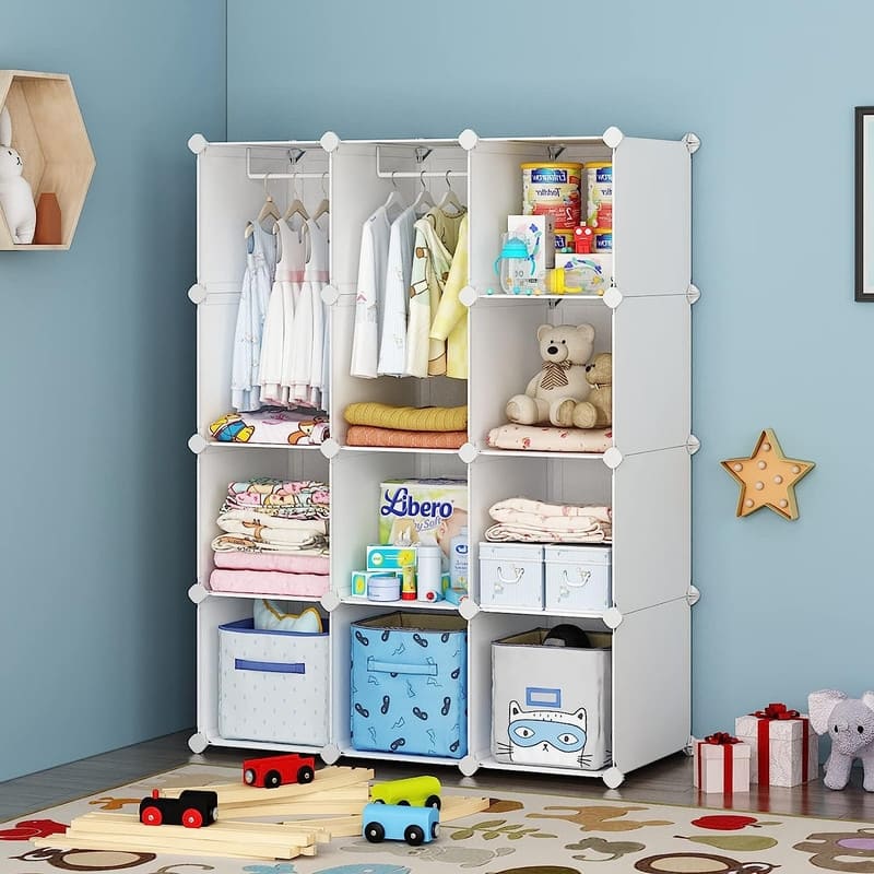 Kids Closet Organizers - 15"D x 35"W x 47"H - White