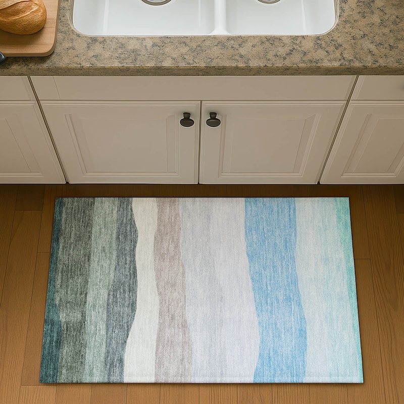 Premium Washable Super Soft Ombre Stripe Mayfield Rug - Green - 1'8" x 2'6"