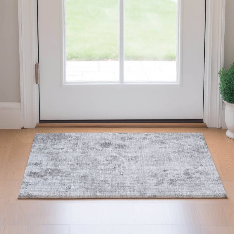 Premium Washable Super Soft Modern Floral Mayfield Rug - Gray - 1' 8" x 2' 6" - Rectangle