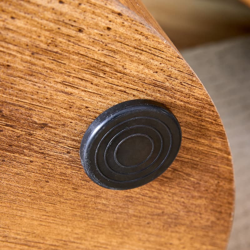 The cylindrical table with its patterned design can be easily integrated into a variety of interior styles, small dining tables