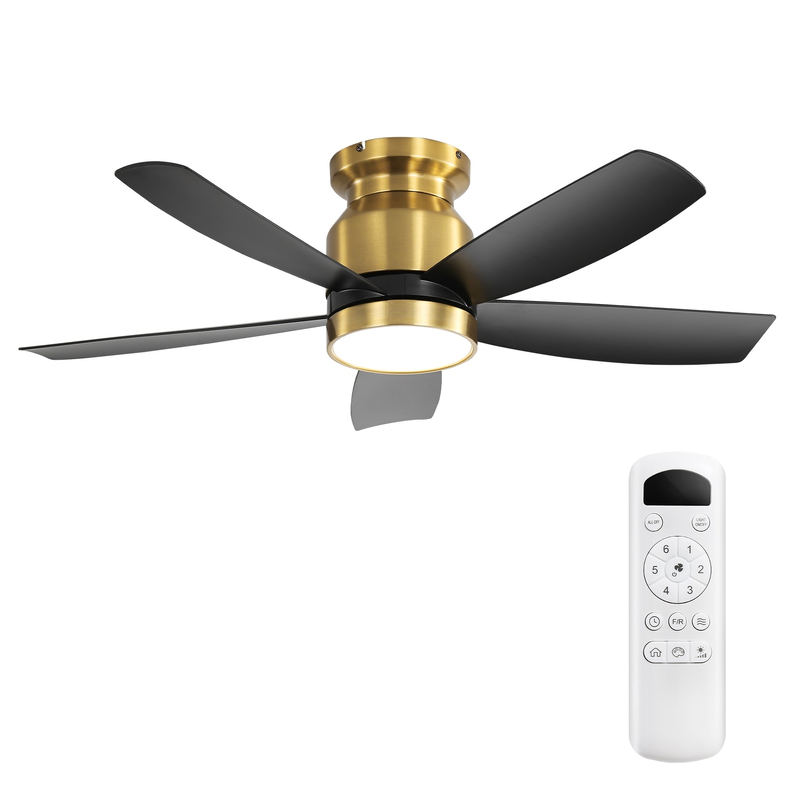Modern 29” Flush Mount Ceiling Fan With Lights – Remote/APP Control, 5 Reversible Blades, Dimmable 3 CCT LED – White