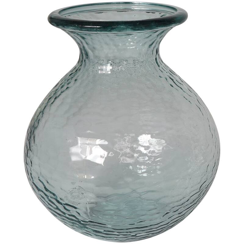 Clear Recycled Glass Handmade Textured Decorative Vase