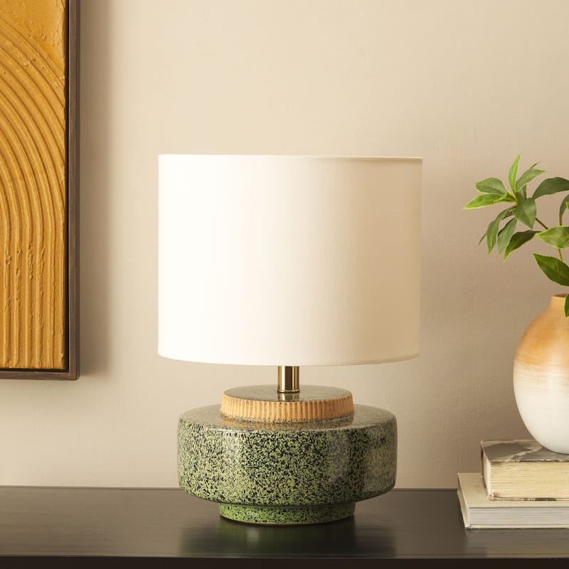 SAFAVIEH Lighting Chels Table Lamp 19-Inch Glazed Ceramic Base - 12"W x 12"D x 19"H