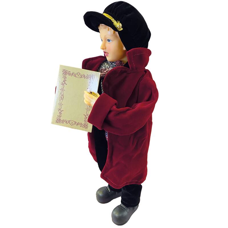 15-18" Red and Gray Plaid Carolers, Set of 4