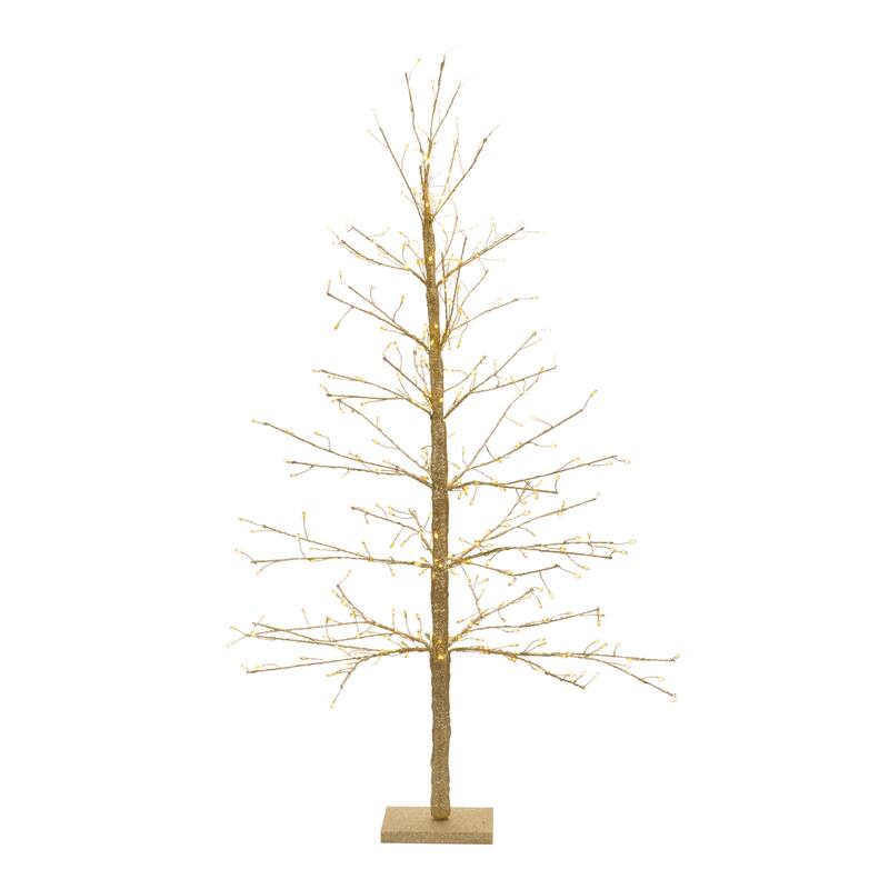 Lighted LED Twig Tree with Paper Wrap for Holiday Home Decor
