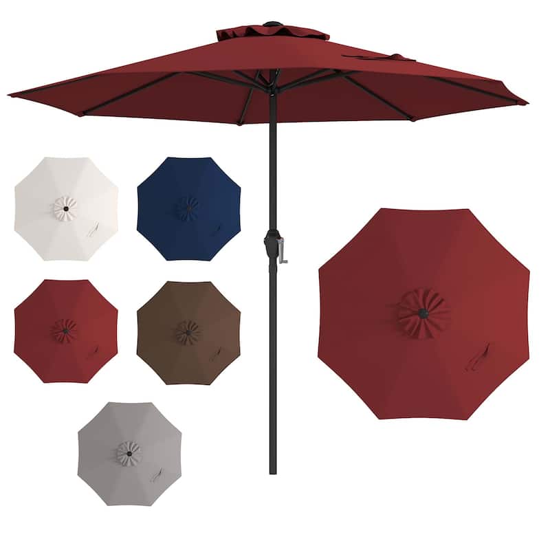 Gymax Outdoor Patio Umbrella Modern Table Umbrella w/8 Heavy Duty Ribs