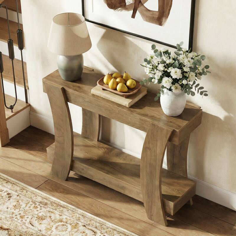 41.34" Farmhouse Console Table, Long Sofa Table Behind Couch